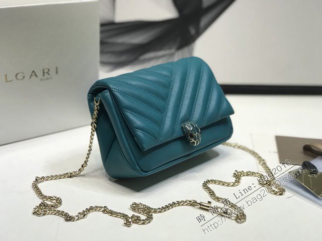 Bvlgari女包 寶格麗迷你號新品 幾何形狀鏈條斜挎包 Serpenti Cabocho Mini蛇頭包 B288760  fyd1522